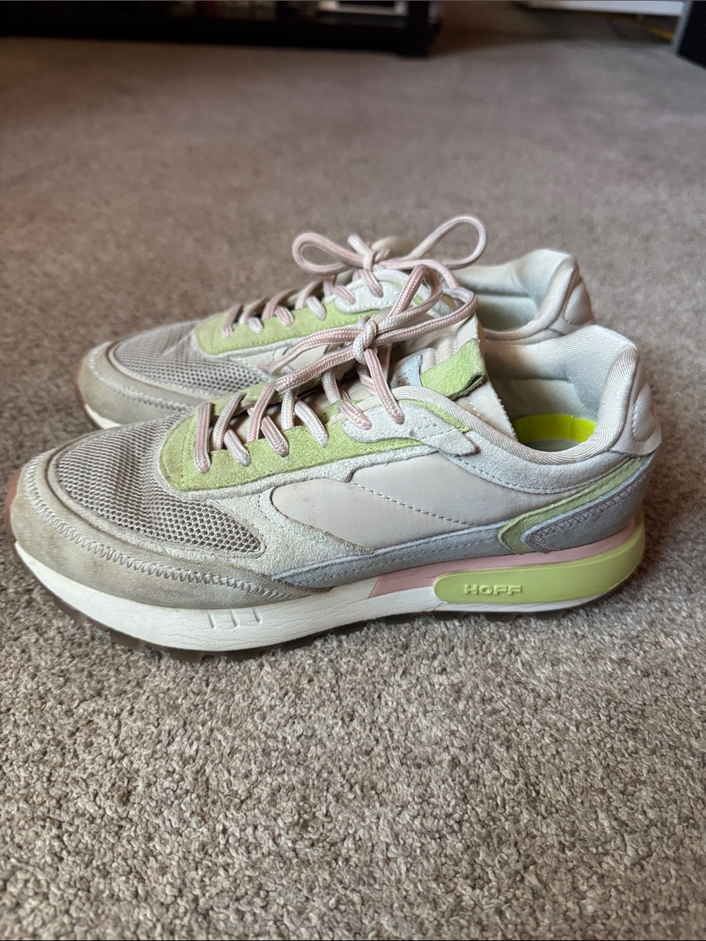 HOFF Women's Pastel Green and Pink Low-Top Sneakers